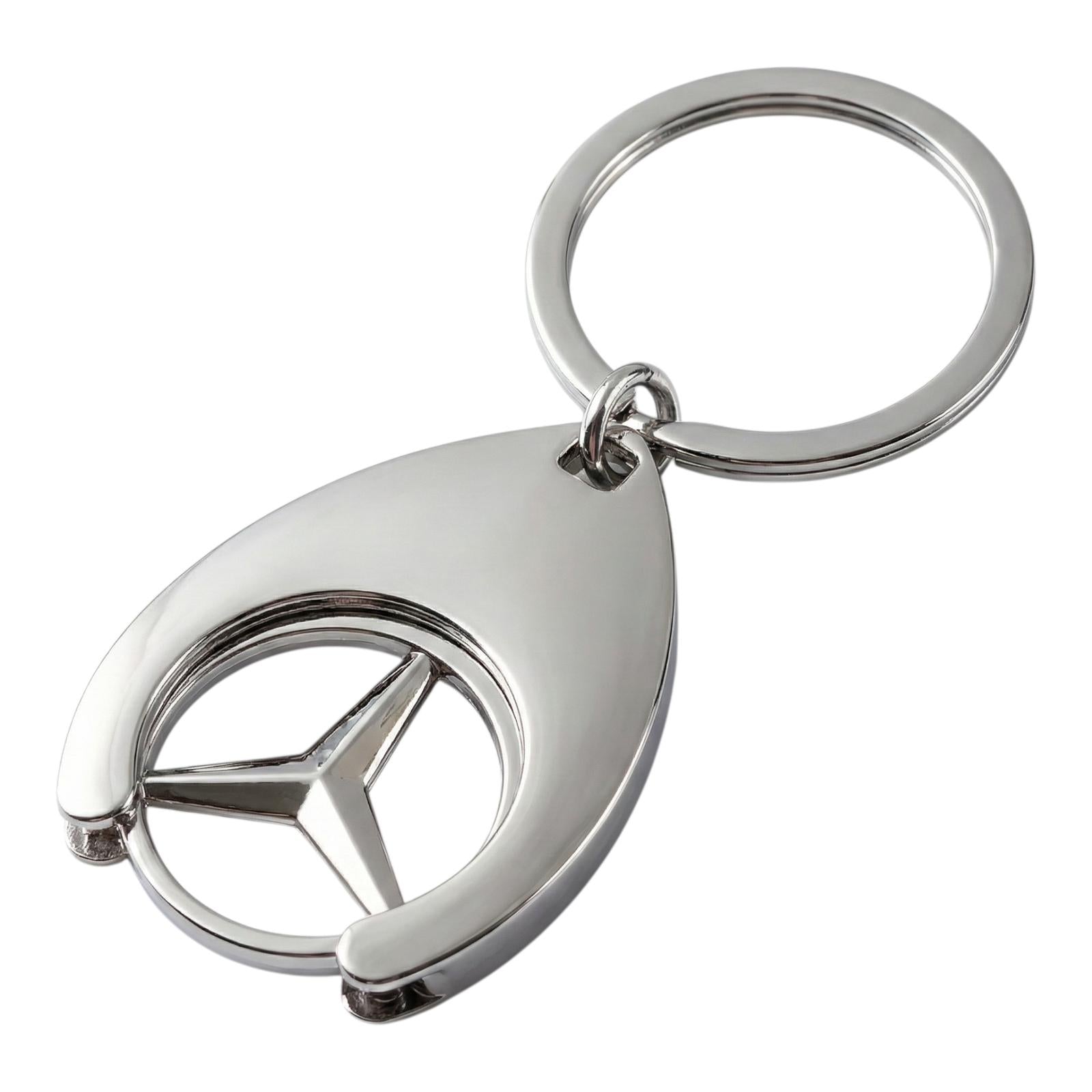 Mercedes Chromstahl Autoschlüsselanhänger (Auf Wunsch mit Gravur)