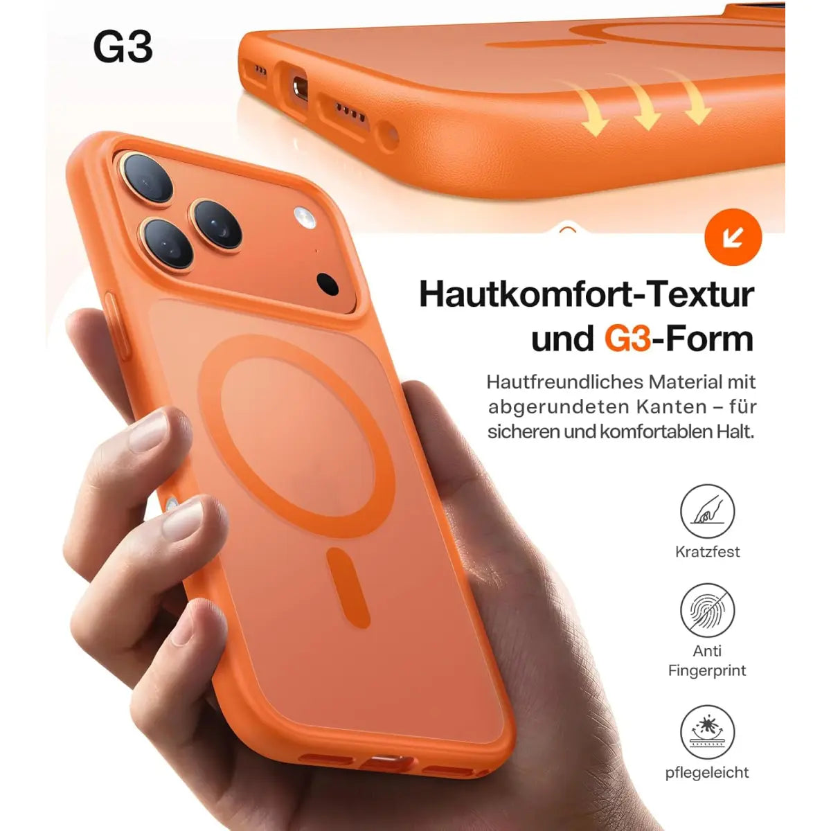 TORRAS Guardian MagSafe Hülle für iPhone 17 Pro – Orange