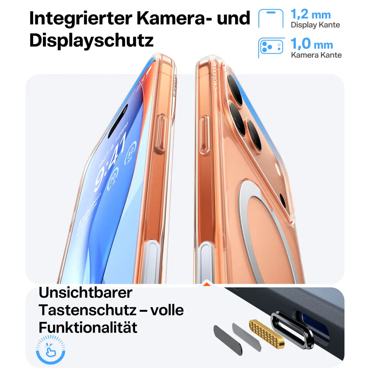TORRAS 360° Spin Case mit MagSafe für iPhone 17 Pro Max Klar