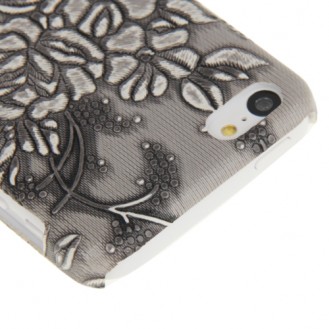 Grau Blumen Hülle Hard Case iPhone 5C