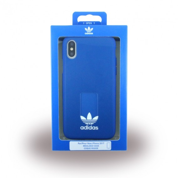 Adidas - Moulded - Kunstleder Hardcover - Apple iPhone X Blau