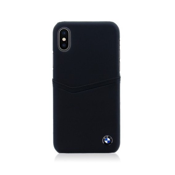 BMW Faceplate LEDER Hard Case iPhone X Black