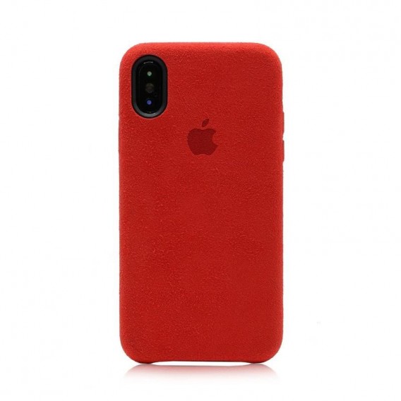 ALCANTARA iPhone X Leder Cover Rot