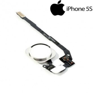Homebutton knopf Flexkabel Touch ID Sensor Silber iPhone 5S A1453, A1457, A1518, A1528, A1530, A1533