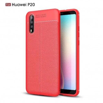 Huawei P20 Luxushülle Leder Backcover Rot