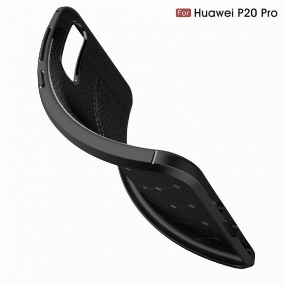 Huawei P20 Pro Luxushülle Leder Backcover Schwarz