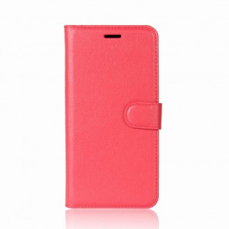 Leder Book Case Etui Huawei P20 Rot