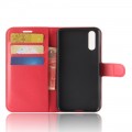 Leder Book Case Etui Huawei P20 Rot