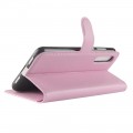 Leder Book Case Etui Huawei P20 Pro Pink