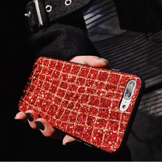 Bling Cover Hülle iPhone 7 Plus & 8 Plus Rot
