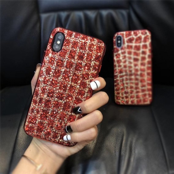 Bling Cover Case Hülle iPhone X Rot