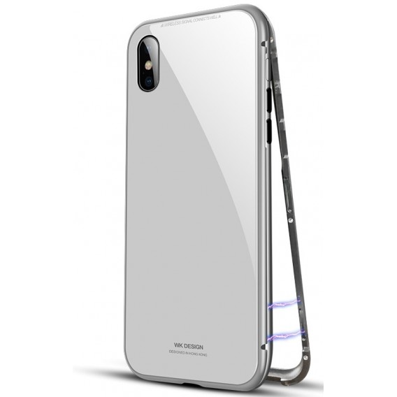 Magnet Cover Hülle iPhone X Weiss + Panzer