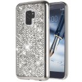 Silber Bling Silikon Hülle Samsung Galaxy S9