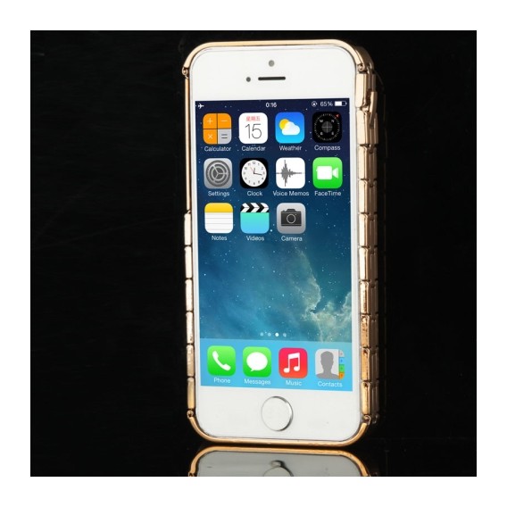 Alu Bumper Kette Schutzhülle Cover Case Gold iPhone 5 / 5S / SE