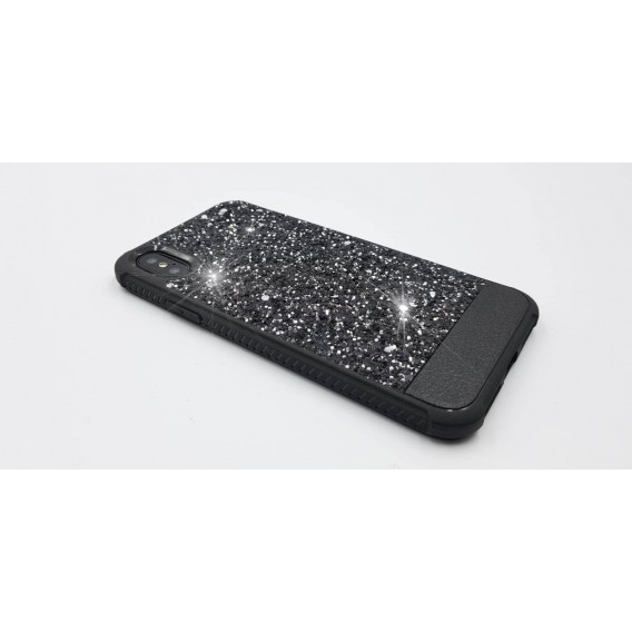 Bling Cover Case Hülle iPhone X Schwarz