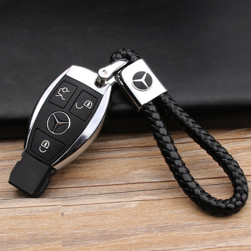 Mercedes-Benz Leder Schlüsselanhänger mit Schwarz (Auf Anfrage Gravur)
