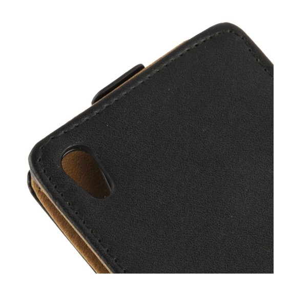 Schwarz Flip Leder Etui Tasche Sony Xperia Z2 / L50w