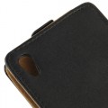 Schwarz Flip Leder Etui Tasche Sony Xperia Z2 / L50w