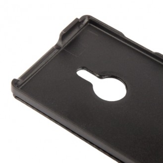 Schwarz Flip Leder Etui Tasche Nokia Lumia 925