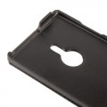 Schwarz Flip Leder Etui Tasche Nokia Lumia 925