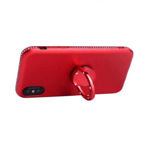 X-Ring Finger Loop Magnet Case iPhone X Rot