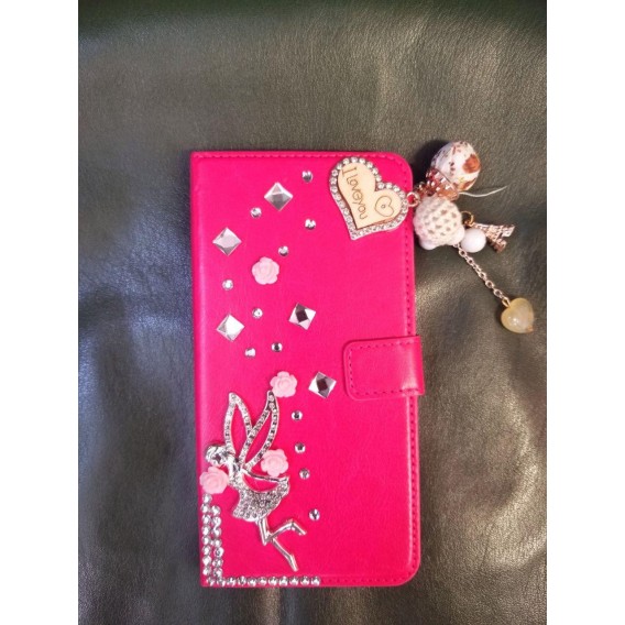 Bling Book Cover Hülle iPhone 7 Plus, 8 Plus Pink