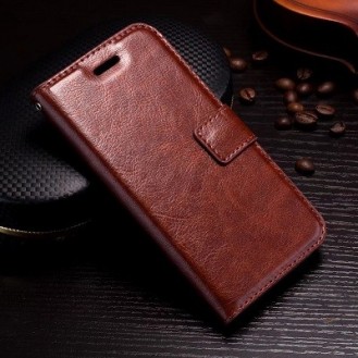 Leder Book Case Etui Galaxy Note 9 Braun
