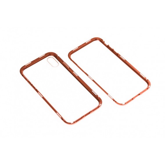 360° Magnet Cover Transp iPhone X Rot