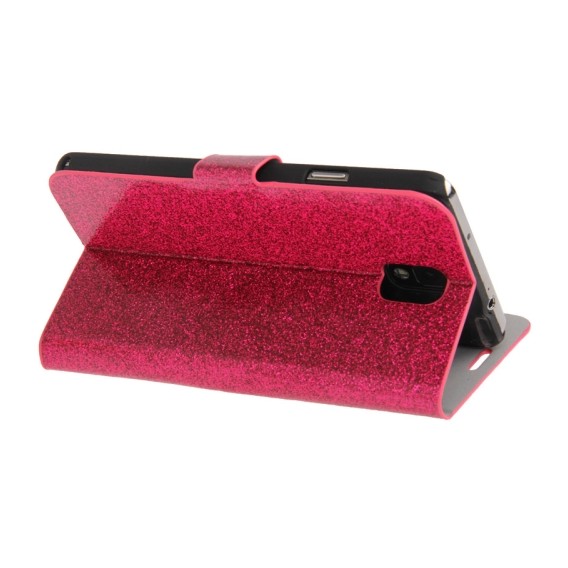 Pink Bling Leder Etui Samsung Note 3