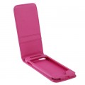 Vertikal Flip Leder Etui mit Kartenplatz für iPod touch 5th rosa