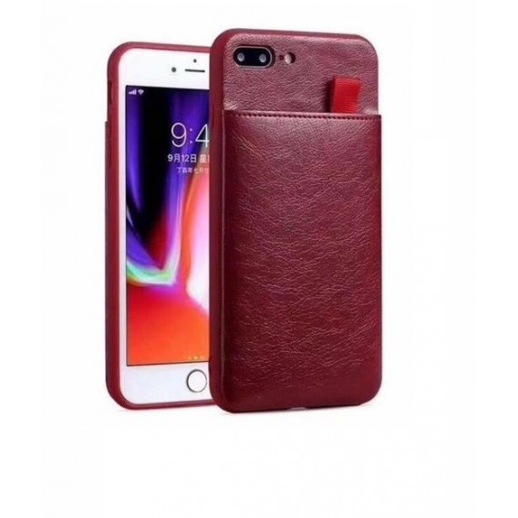 iPhone XR Wallet Ribbon Leder Case Hülle Wine Rot
