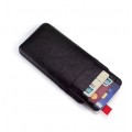 iPhone XR Wallet Ribbon Leder Case Schwarz