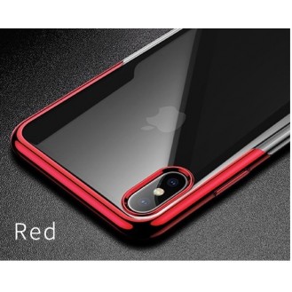 iPhone XS Transparent Silikon Case Rot