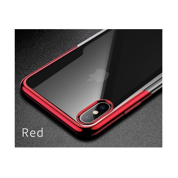 iPhone XS Max Transparent Silikon Case Rot