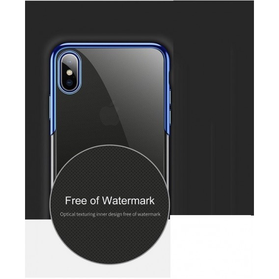 iPhone XS Max Transparent Silikon Case Blau