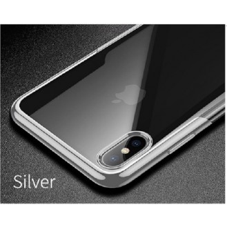 iPhone XS Transparent Silikon Case Silber