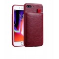 iPhone XS Wallet Ribbon Leder Case Hülle Wine Rot