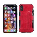 iPhone XS Wallet Leder Case Hülle Rot