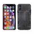 iPhone XS Wallet Leder Case Hülle Grau