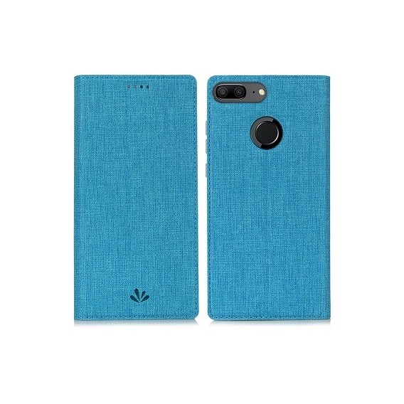 iPhone XS Vili Leder Hülle Etui Blau