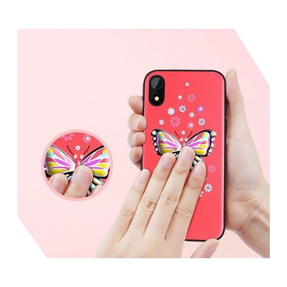 iPhone XS Butterfly Silikon Case Rot