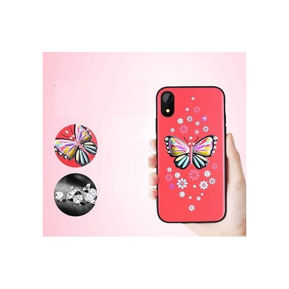 iPhone XS Butterfly Silikon Case Rot