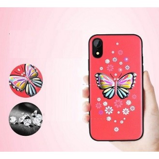 iPhone XS Butterfly Silikon Case Rot