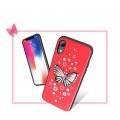 iPhone XS Butterfly Silikon Case Rot