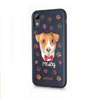 iPhone XS 3D Hund Silikon Case Schwarz