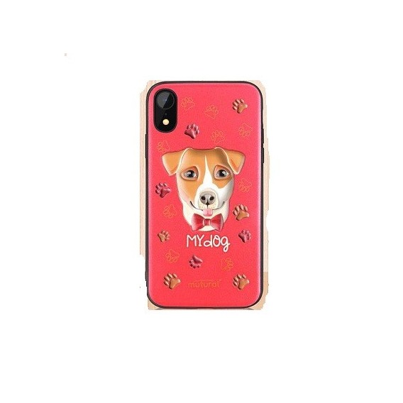 iPhone XS 3D Hund Silikon Case Rot