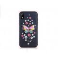 iPhone XS Butterfly Silikon Case Schwarz