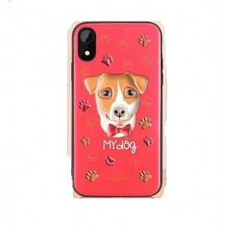 iPhone XS Max 3D Hund Silikon Case Rot
