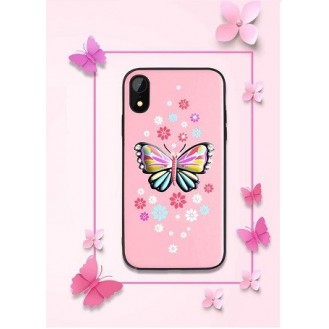 iPhone XR Butterfly Silikon Case Pink