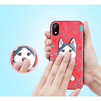 iPhone XR 3D Hund Silikon Case Rot